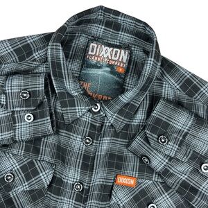 DIXXON Flannel‎ Company The Backroad Shirt women’s Medium Black Gray Plaid